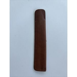 Vintage Brown Leather Single Pen Holder Fountain Pen Pencil Case Sleeve